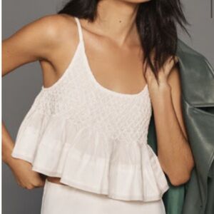 Anthropologie Smocked Swing Tank